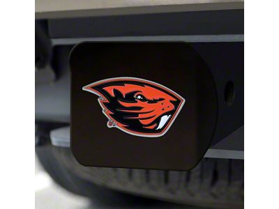 Hitch Cover with Oregon State University Logo; Black (Universal; Some Adaptation May Be Required)