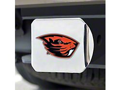 Hitch Cover with Oregon State University Logo; Chrome (Universal; Some Adaptation May Be Required)