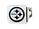 Hitch Cover with Pittsburgh Steelers Logo; Chrome (Universal; Some Adaptation May Be Required)