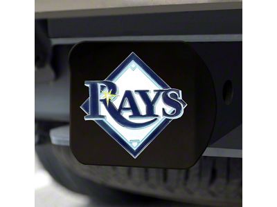 Hitch Cover with Tampa Bay Rays Logo; Black (Universal; Some Adaptation May Be Required)