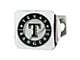 Hitch Cover with Texas Rangers Logo; Chrome (Universal; Some Adaptation May Be Required)