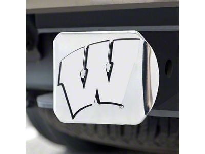 Hitch Cover with University of Wisconsin Logo; Chrome (Universal; Some Adaptation May Be Required)