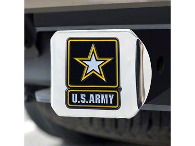 Hitch Cover with U.S. Army Logo; Chrome (Universal; Some Adaptation May Be Required)