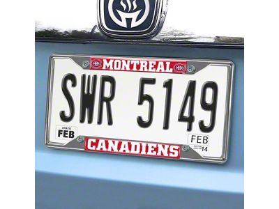 License Plate Frame with Montreal Canadiens Logo; (Universal; Some Adaptation May Be Required)