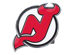 New Jersey Devils Embossed Emblem; Red and Black (Universal; Some Adaptation May Be Required)