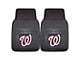 Vinyl Front Floor Mats with Washington Nationals Logo; Black (Universal; Some Adaptation May Be Required)