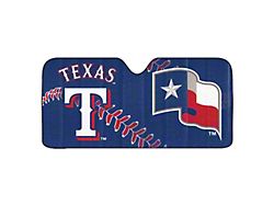 Windshield Sun Shade with Texas Rangers Logo; Navy (Universal; Some Adaptation May Be Required)