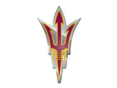 Arizona State University Embossed Emblem; Maroon and Gold (Universal; Some Adaptation May Be Required)