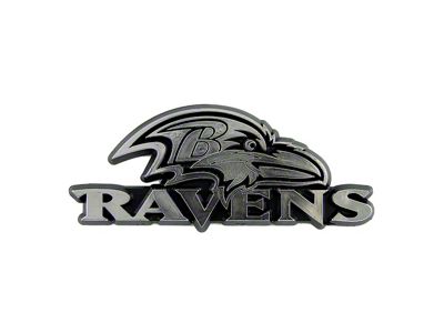 Baltimore Ravens Molded Emblem; Chrome (Universal; Some Adaptation May Be Required)