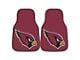 Carpet Front Floor Mats with Arizona Cardinals Logo; Red (Universal; Some Adaptation May Be Required)