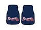 Carpet Front Floor Mats with Atlanta Braves Logo; Navy (Universal; Some Adaptation May Be Required)