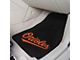 Carpet Front Floor Mats with Baltimore Orioles Logo; Black (Universal; Some Adaptation May Be Required)