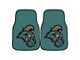 Carpet Front Floor Mats with Coastal Carolina University Logo; Teal (Universal; Some Adaptation May Be Required)