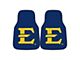 Carpet Front Floor Mats with East Tennessee University Logo; Navy (Universal; Some Adaptation May Be Required)