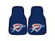 Carpet Front Floor Mats with Oklahoma City Thunder Logo; Blue (Universal; Some Adaptation May Be Required)