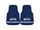 Carpet Front Floor Mats with Seattle Seahawks Logo; Blue (Universal; Some Adaptation May Be Required)