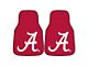 Carpet Front Floor Mats with University of Alabama Logo; Red (Universal; Some Adaptation May Be Required)