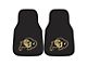 Carpet Front Floor Mats with University of Colorado Logo; Black (Universal; Some Adaptation May Be Required)