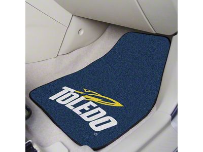 Carpet Front Floor Mats with University of Toledo Logo; Navy (Universal; Some Adaptation May Be Required)