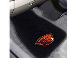 Embroidered Front Floor Mats with Oregon State University Logo; Black (Universal; Some Adaptation May Be Required)