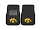 Embroidered Front Floor Mats with University of Iowa Logo; Black (Universal; Some Adaptation May Be Required)