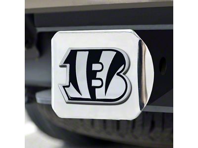 Hitch Cover with Cincinnati Bengals Logo; Chrome (Universal; Some Adaptation May Be Required)