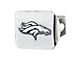 Hitch Cover with Denver Broncos Logo; Chrome (Universal; Some Adaptation May Be Required)