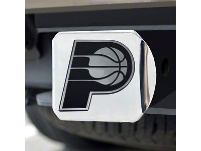 Hitch Cover with Indiana Pacers Logo; Chrome (Universal; Some Adaptation May Be Required)