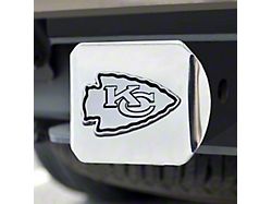 Hitch Cover with Kansas City Chiefs Logo; Chrome (Universal; Some Adaptation May Be Required)