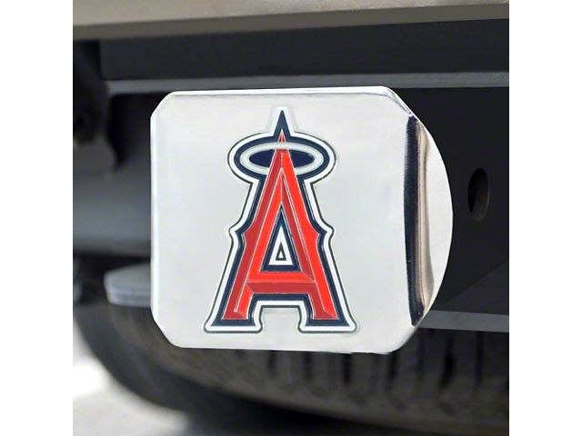 Hitch Cover with Los Angeles Angels Logo; Chrome (Universal; Some Adaptation May Be Required)