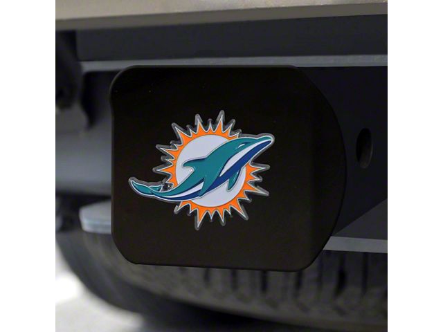 Hitch Cover with Miami Dolphins Logo; Aqua (Universal; Some Adaptation May Be Required)