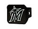 Hitch Cover with Miami Marlins Logo; Black (Universal; Some Adaptation May Be Required)