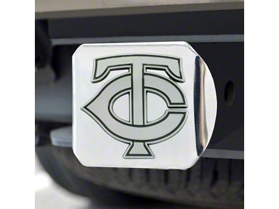 Hitch Cover with Minnesota Twins Logo; Chrome (Universal; Some Adaptation May Be Required)