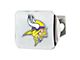 Hitch Cover with Minnesota Vikings Logo; Yellow (Universal; Some Adaptation May Be Required)