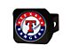 Hitch Cover with Texas Rangers Logo; Black (Universal; Some Adaptation May Be Required)