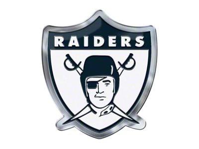 Las Vegas Raiders Embossed Emblem; Black (Universal; Some Adaptation May Be Required)