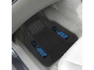 Molded Front Floor Mats with Carolina Panthers Logo (Universal; Some Adaptation May Be Required)