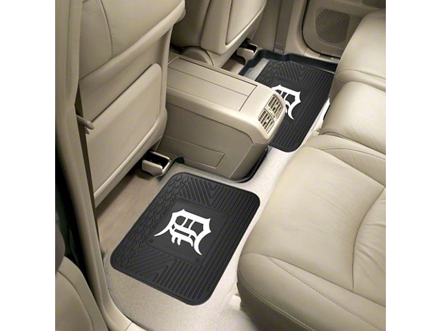 Molded Rear Floor Mats with Detroit Tigers Logo (Universal; Some Adaptation May Be Required)