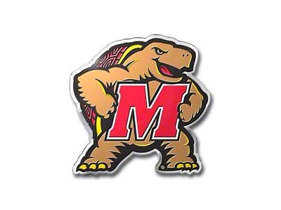 University of Maryland Embossed Emblem; Tan and Red (Universal; Some Adaptation May Be Required)