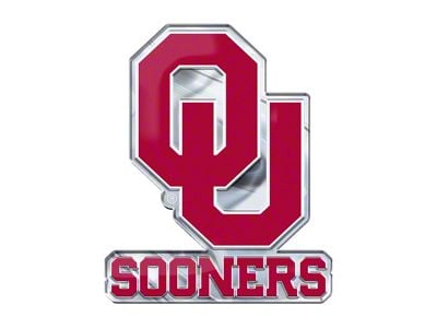 University of Oklahoma Embossed Emblem; Crimson (Universal; Some Adaptation May Be Required)