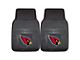 Vinyl Front Floor Mats with Arizona Cardinals Logo; Black (Universal; Some Adaptation May Be Required)