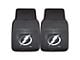 Vinyl Front Floor Mats with Tampa Bay Lightning Logo; Black (Universal; Some Adaptation May Be Required)