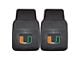 Vinyl Front Floor Mats with University of Miami Logo; Black (Universal; Some Adaptation May Be Required)