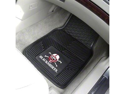 Vinyl Front Floor Mats with University of Nebraska Logo; Black (Universal; Some Adaptation May Be Required)