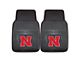 Vinyl Front Floor Mats with University of Nebraska Logo; Black (Universal; Some Adaptation May Be Required)