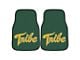 Carpet Front Floor Mats with College of William and Mary Logo; Green (Universal; Some Adaptation May Be Required)