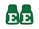 Carpet Front Floor Mats with Eastern Michigan University Logo; Green (Universal; Some Adaptation May Be Required)