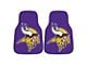 Carpet Front Floor Mats with Minnesota Vikings Logo; Purple (Universal; Some Adaptation May Be Required)