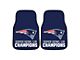 Carpet Front Floor Mats with New England Patriots Logo; Blue (Universal; Some Adaptation May Be Required)