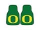 Carpet Front Floor Mats with University of Oregon Logo; Green (Universal; Some Adaptation May Be Required)